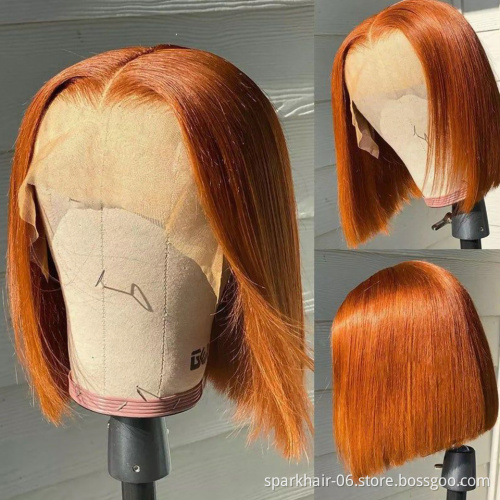 Wholesale Pink Orange Blue Red Grey Turquoise 613 Blond Color Wig Brazilian Virgin Human Hair Long Colored Lace Frontal Bob Wig